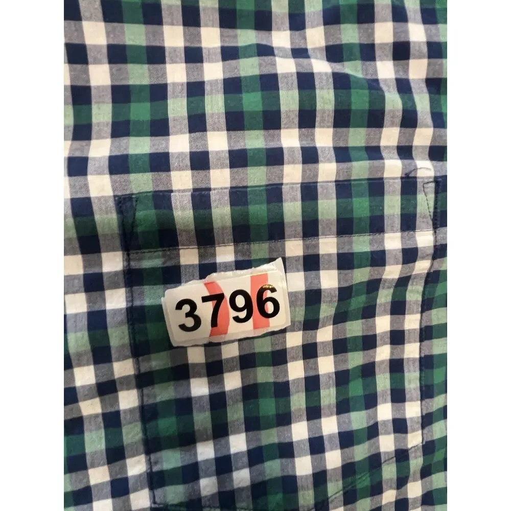Banana Republic Mens‎ Blue Plaid Soft Wash Slim Fit Shirt Small